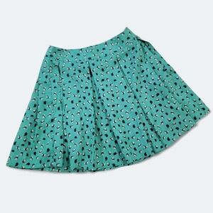 Collective Concepts Green Bird Print Pleated Skirt Size XS As Seen On TV ASO